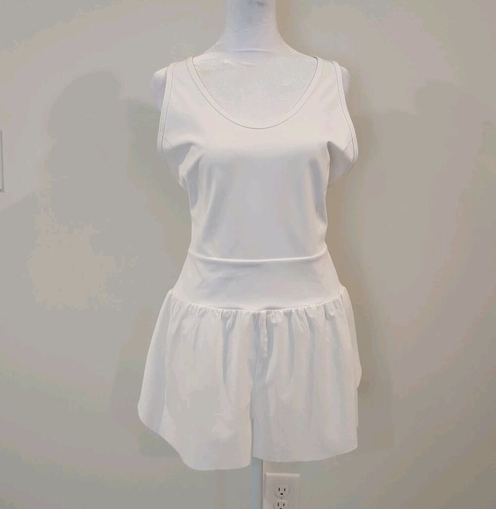 ATHLETA Crossover Runsie White Size L Romper One-Piece Running Support